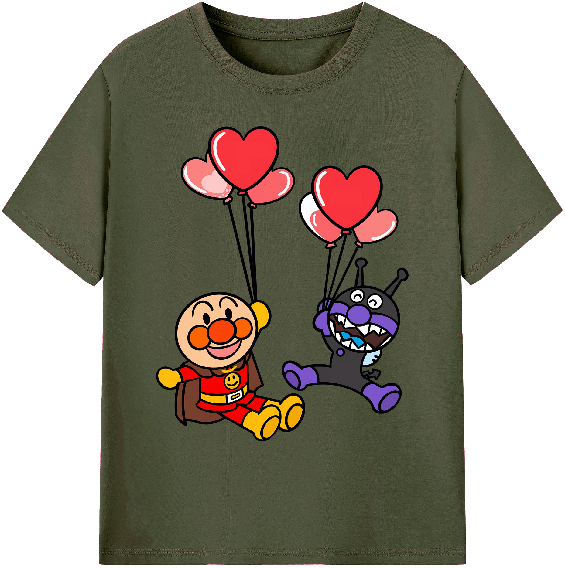 （画像用） アンパンマン Anpanman 綿100％ メンズ半袖Tシャツ｜肌触りやわらか＆通気性